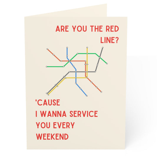 Are You The Red Line Valentine's Day Card