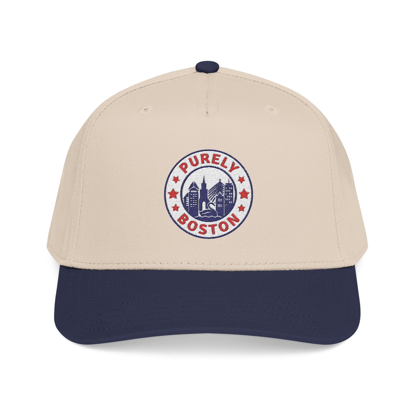 Purely Boston Logo Natural/Navy Snapback Hat