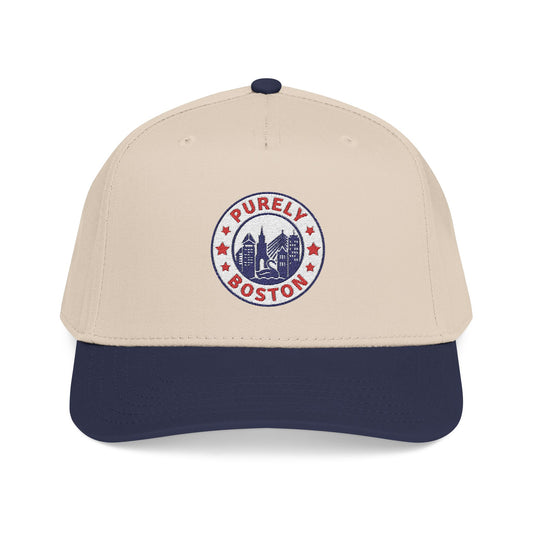 Purely Boston Logo Natural/Navy Snapback Hat