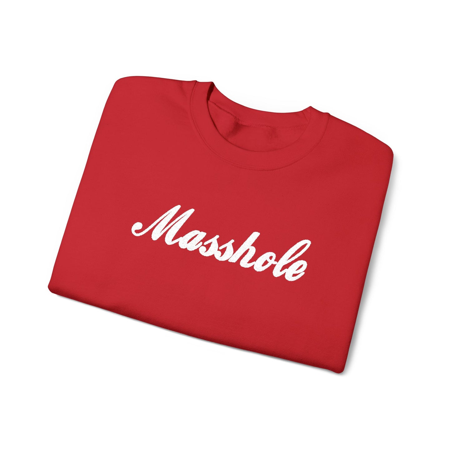 Masshole Embroidered Red Crewneck