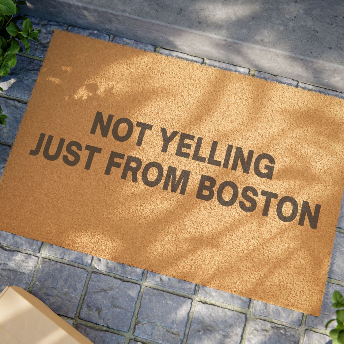 Not Yelling Just From Boston Doormat