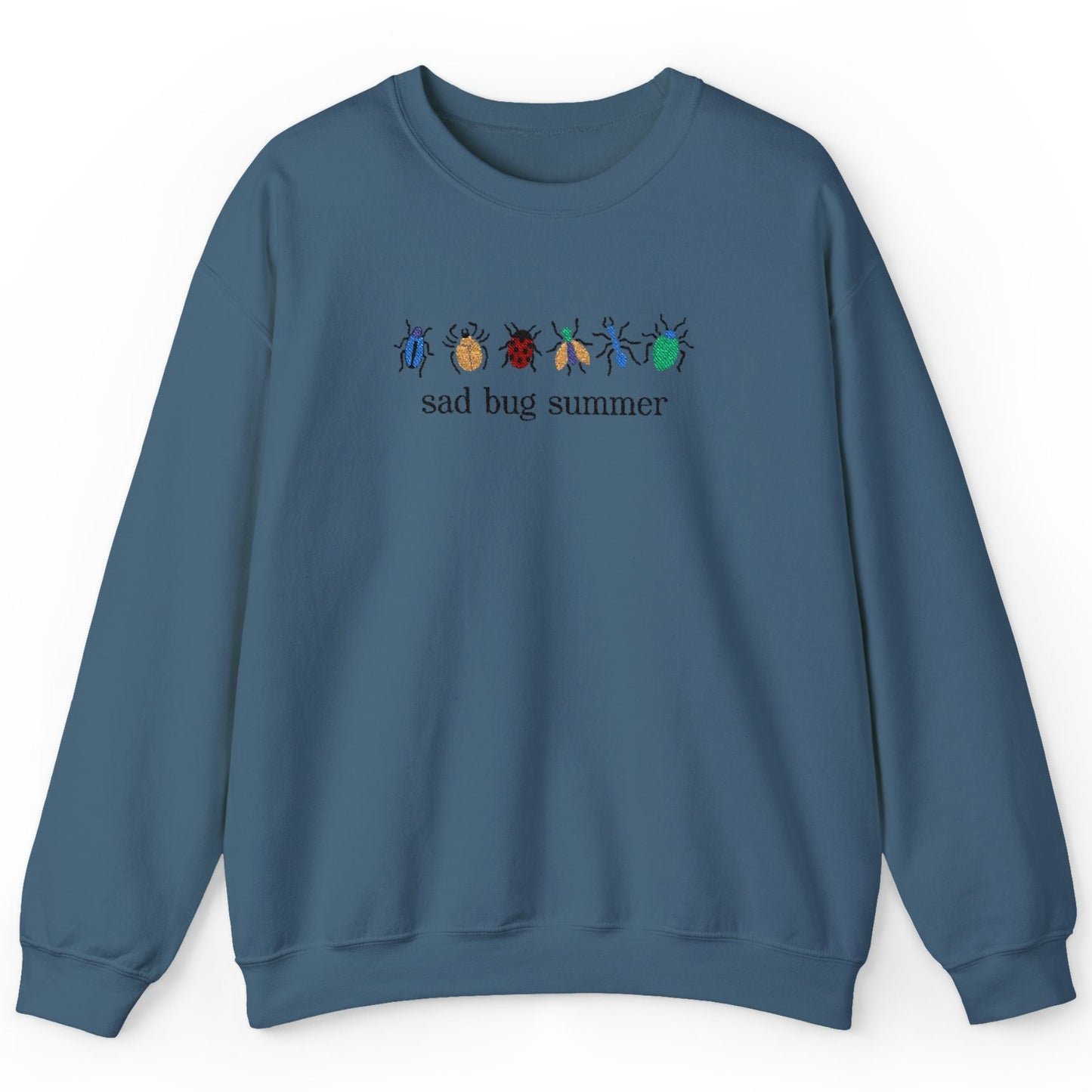 Sad Bug Summer Indigo Blue Crewneck