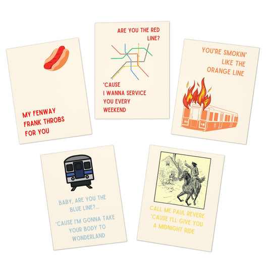 Wicked Naughty Boston Valentine's Day Cards (5-Pack)