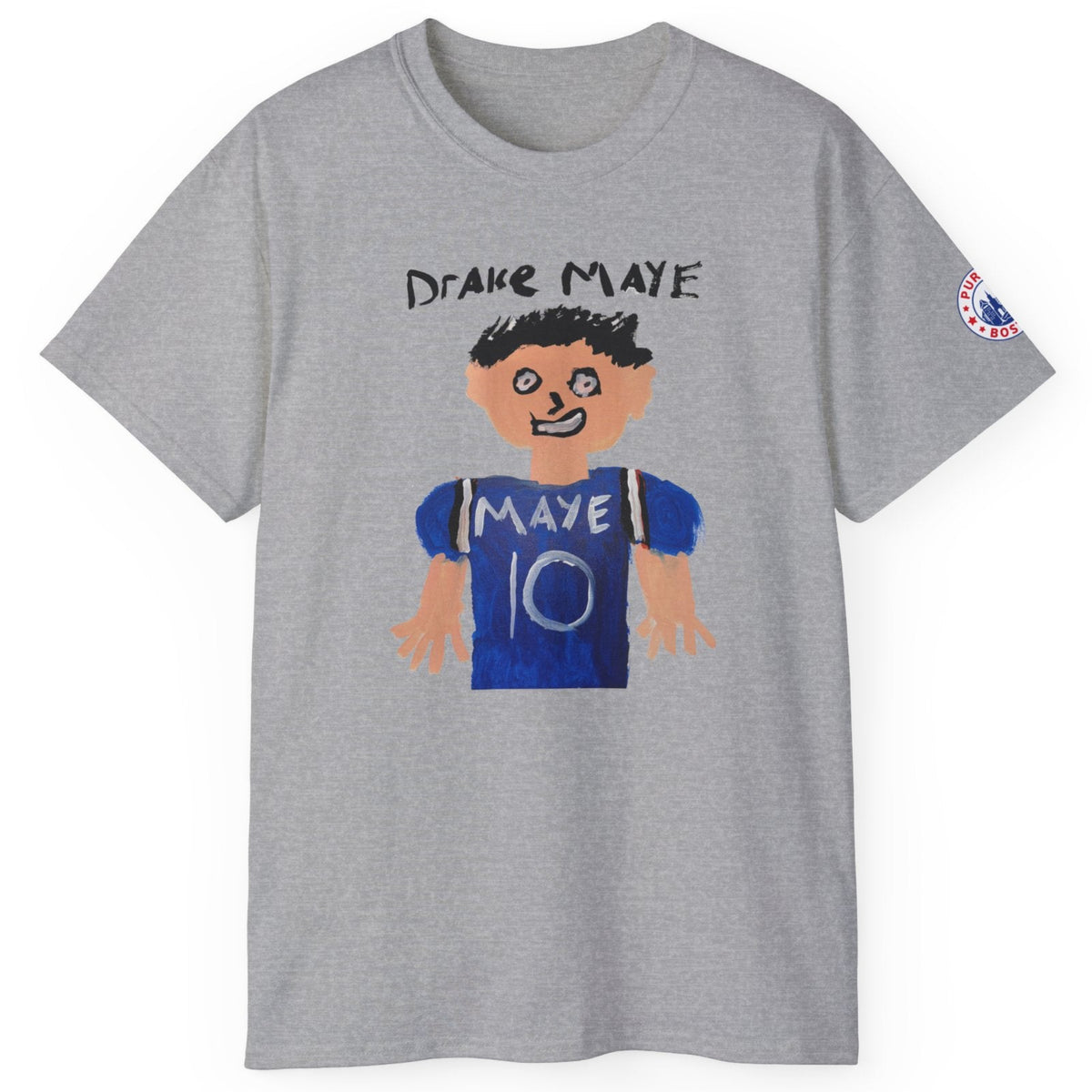 Drake Maye Painting Grey T-Shirt – Purely Boston Store