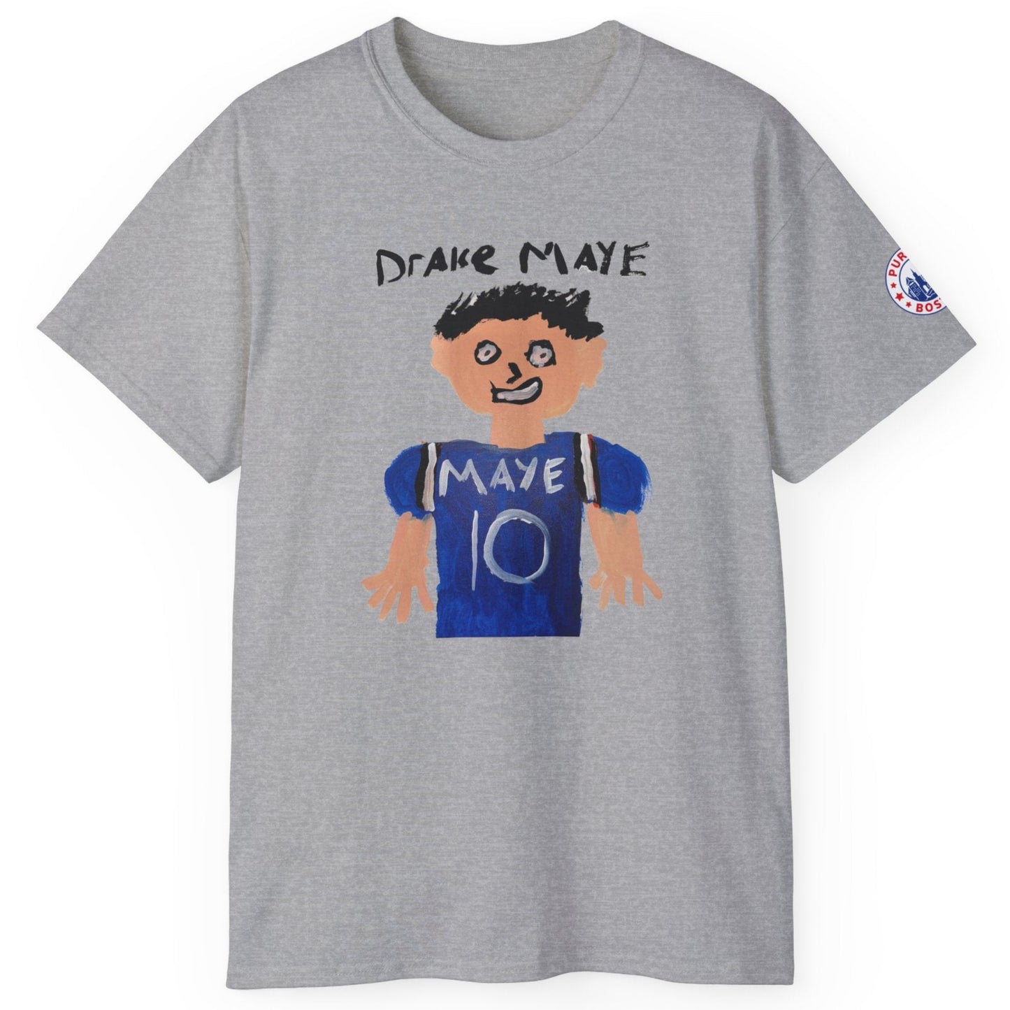 Drake Maye Painting Grey T-Shirt
