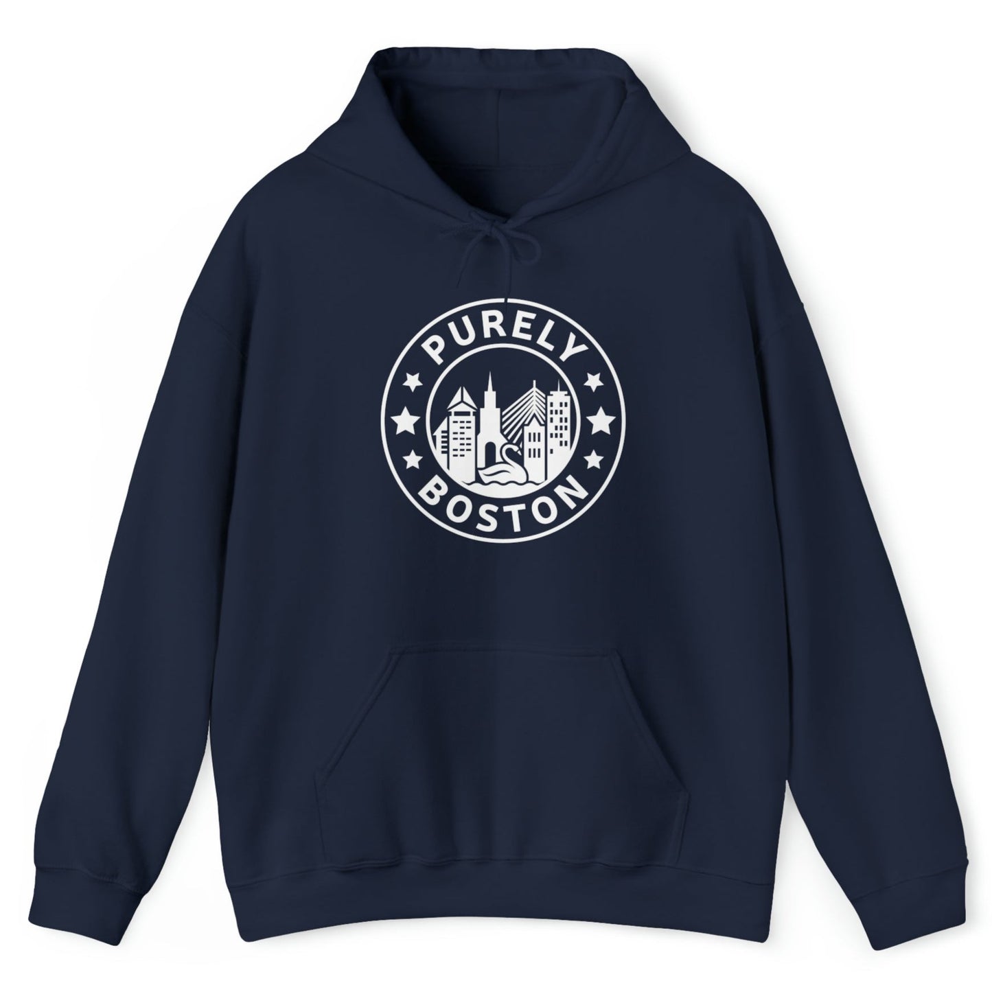 Purely Boston White Logo Hoodie