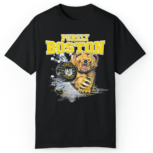 Purely Boston Hockey Bear Claw T-Shirt