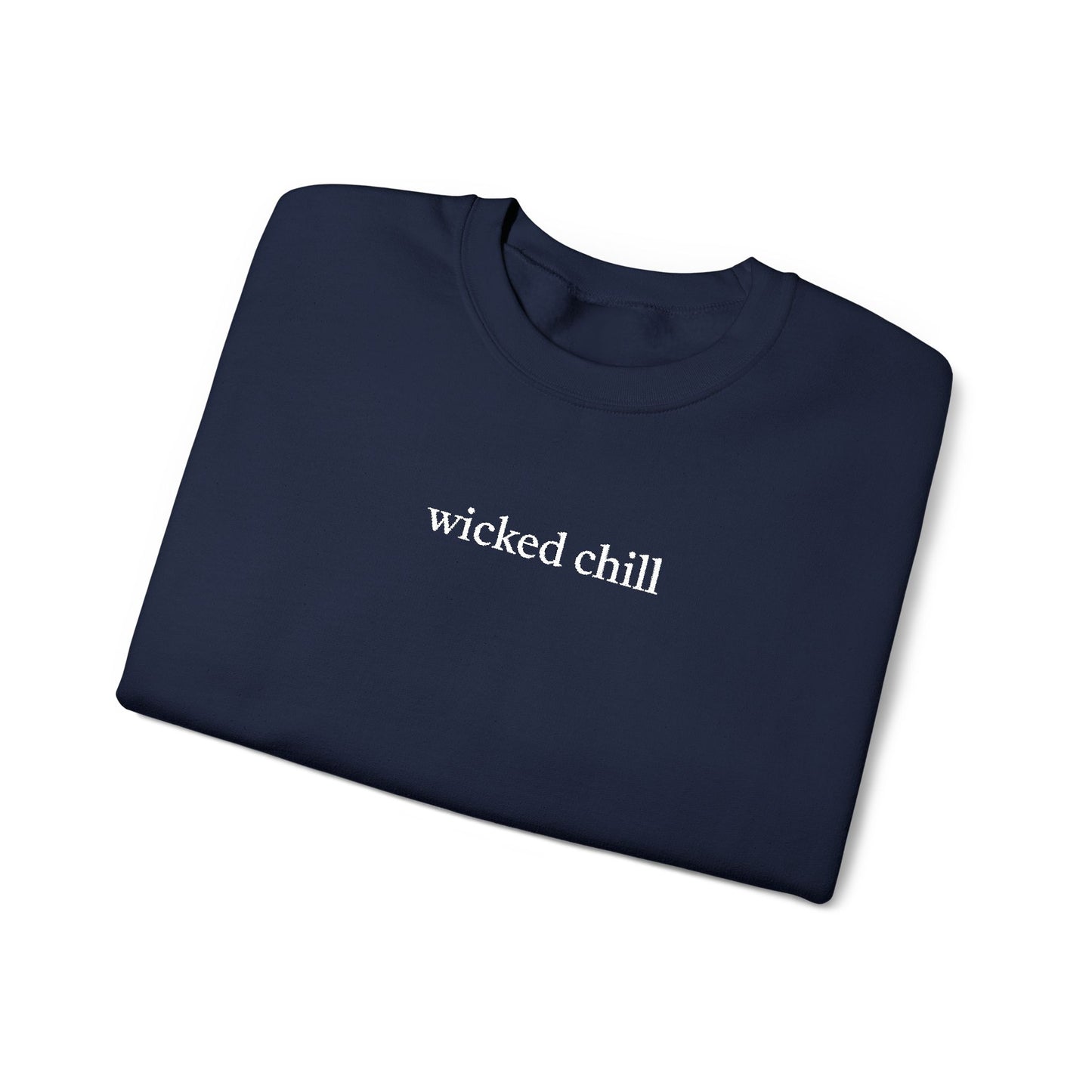 Wicked Chill Embroidered Chocolate Crewneck