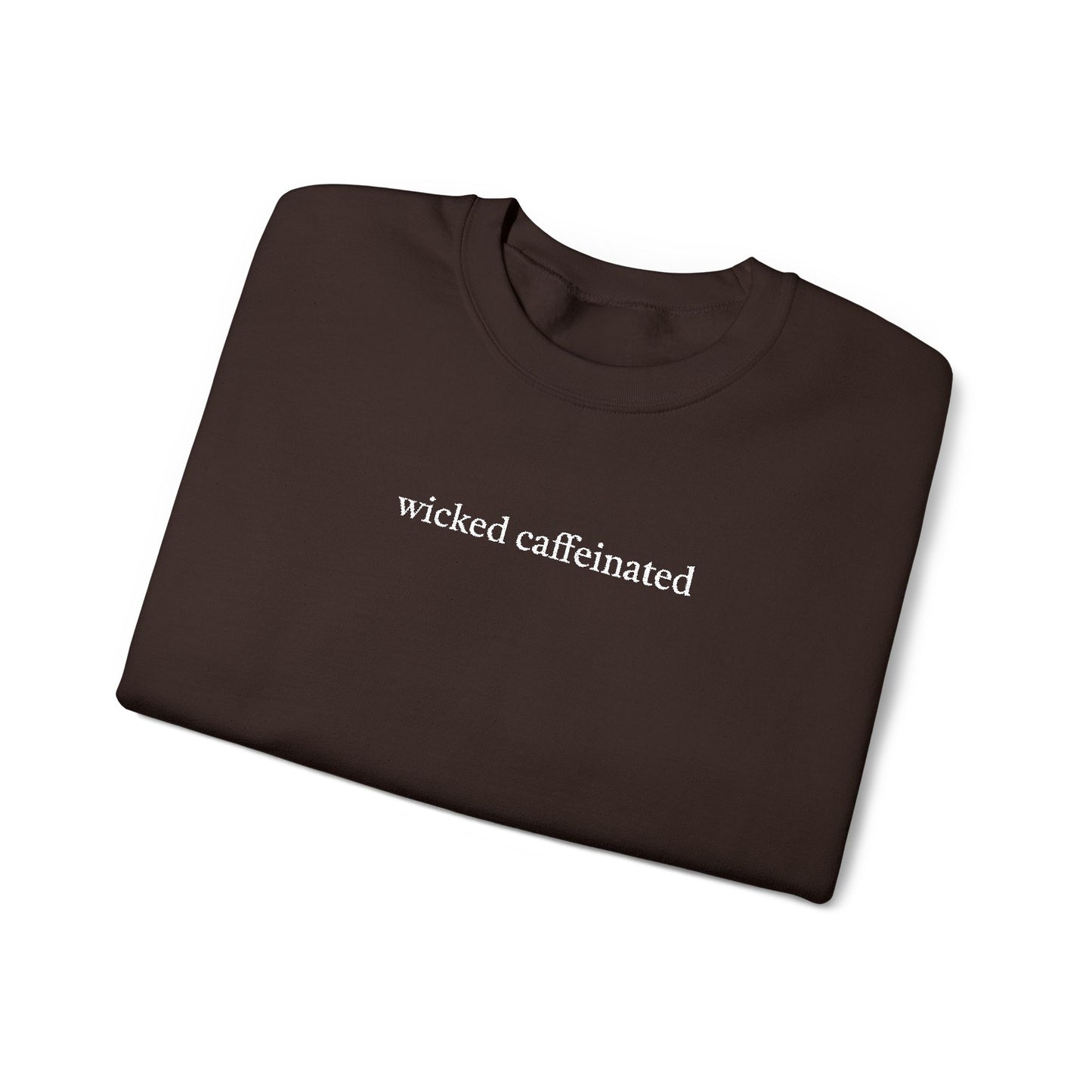 Wicked Caffeinated Embroidered Chocolate Crewneck