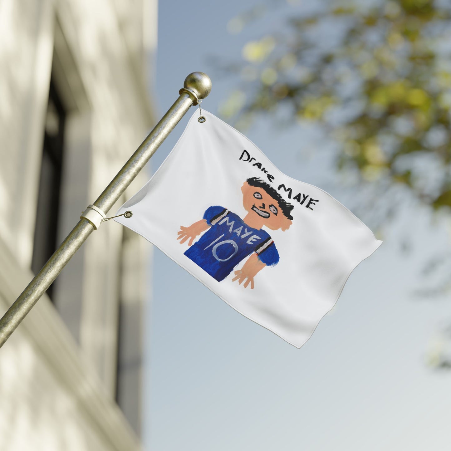Drake Maye Painting Flag