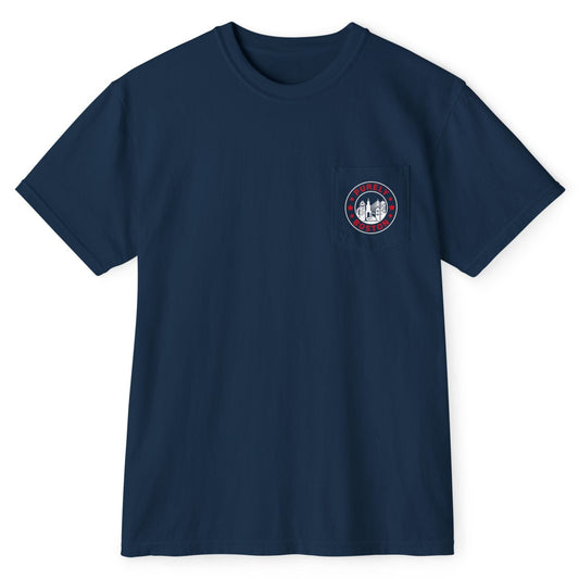 Purely Boston Navy & Red Logo Pocket T-Shirt