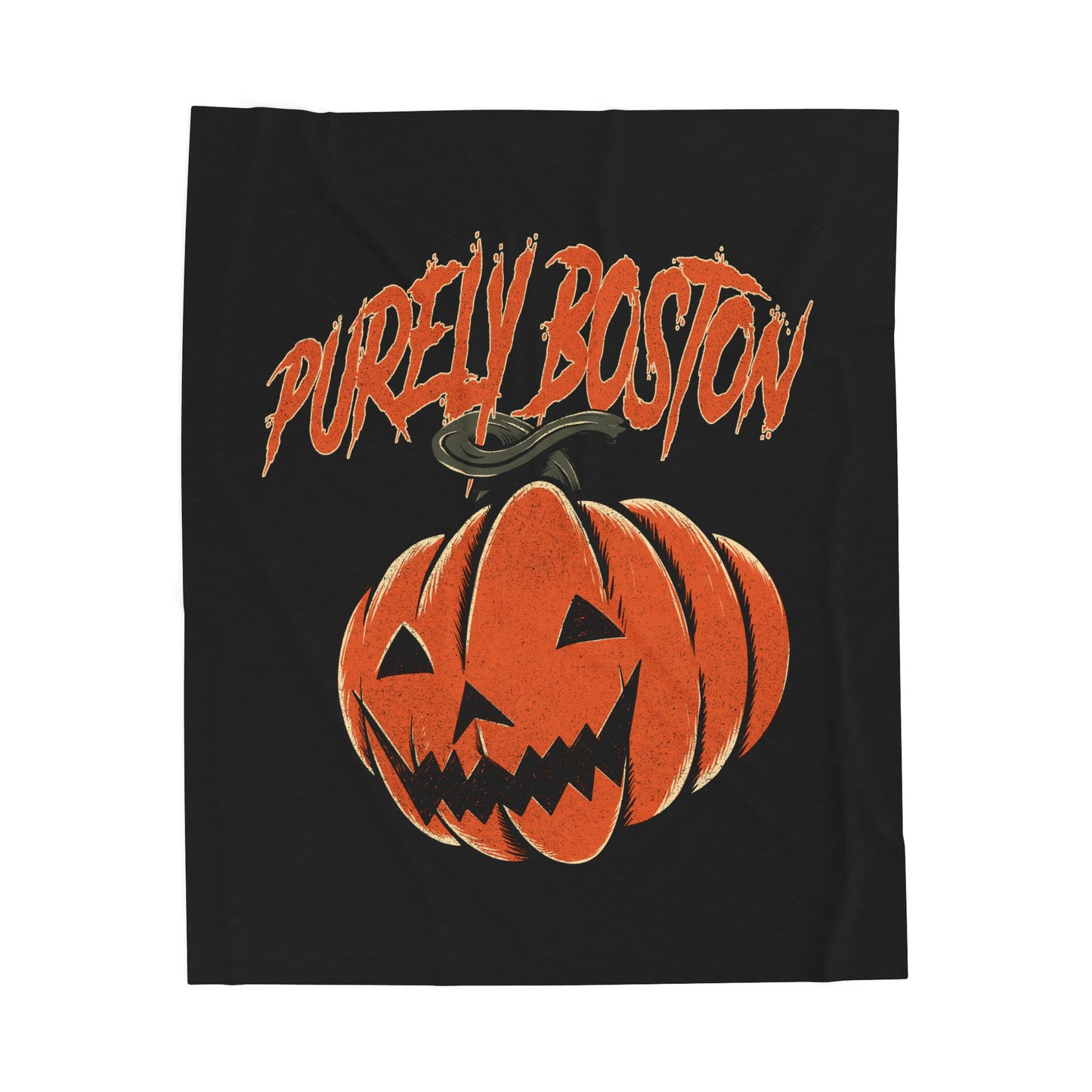 Purely Boston Spooky Pumpkin Blanket