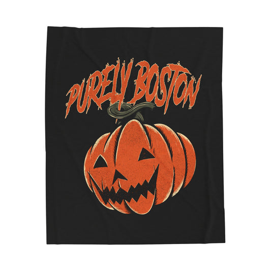 Purely Boston Spooky Pumpkin Blanket