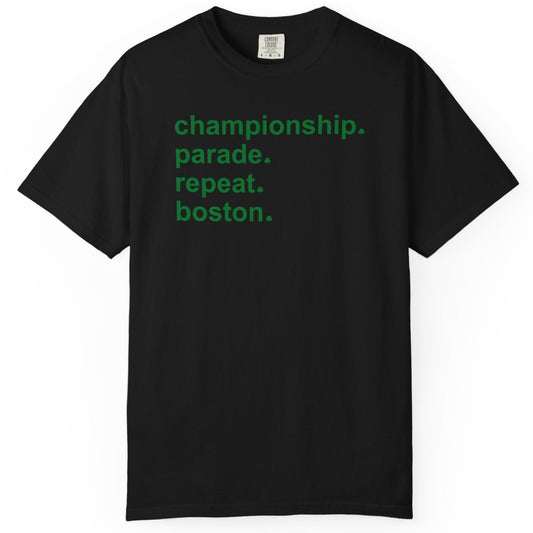 Championship Parade Repeat Boston Black T-Shirt
