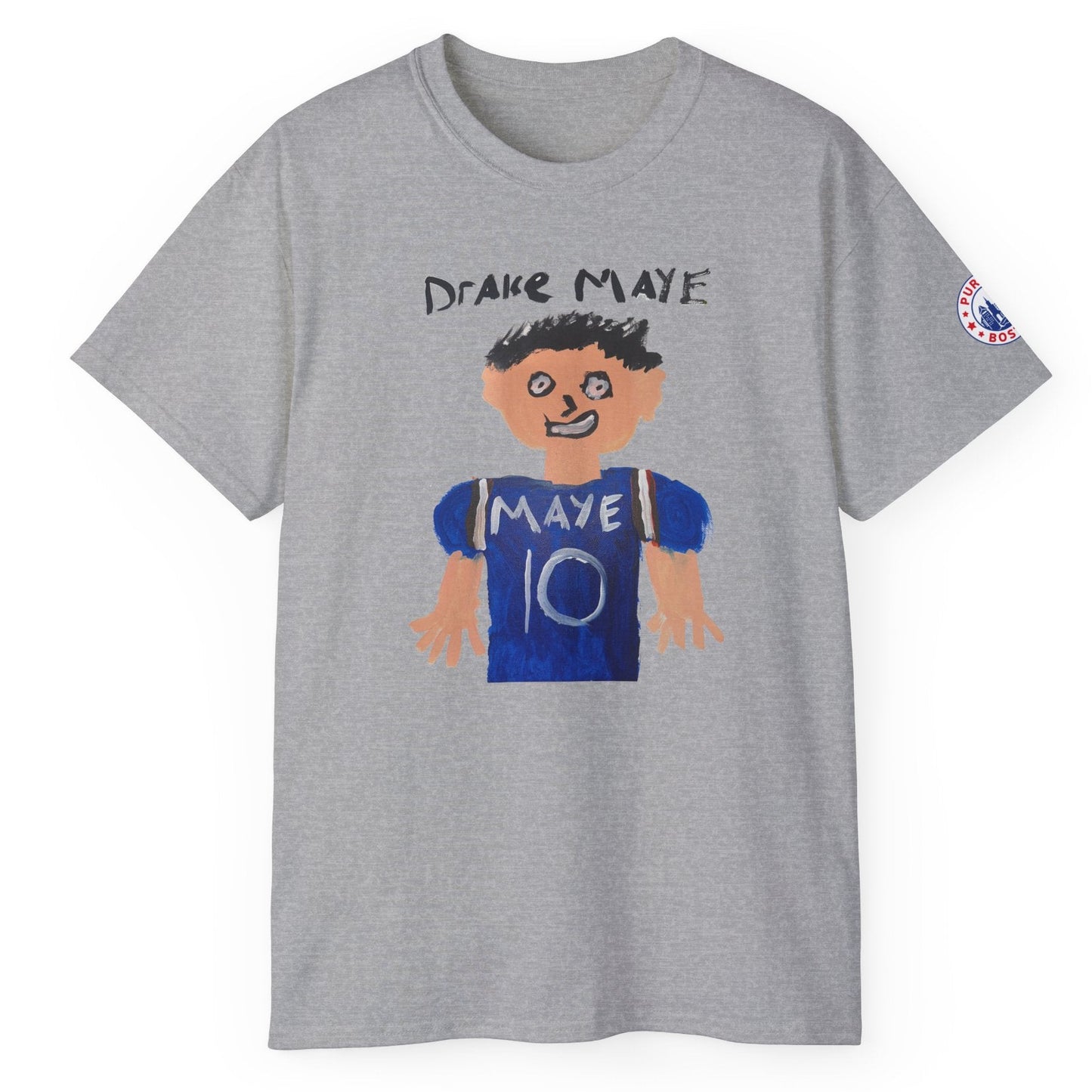 Drake Maye Painting Grey T-Shirt
