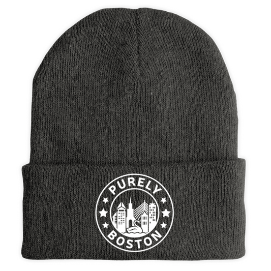 Purely Boston Logo Dark Grey Beanie