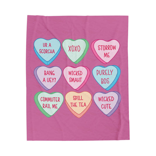 Boston Candy Hearts Blanket