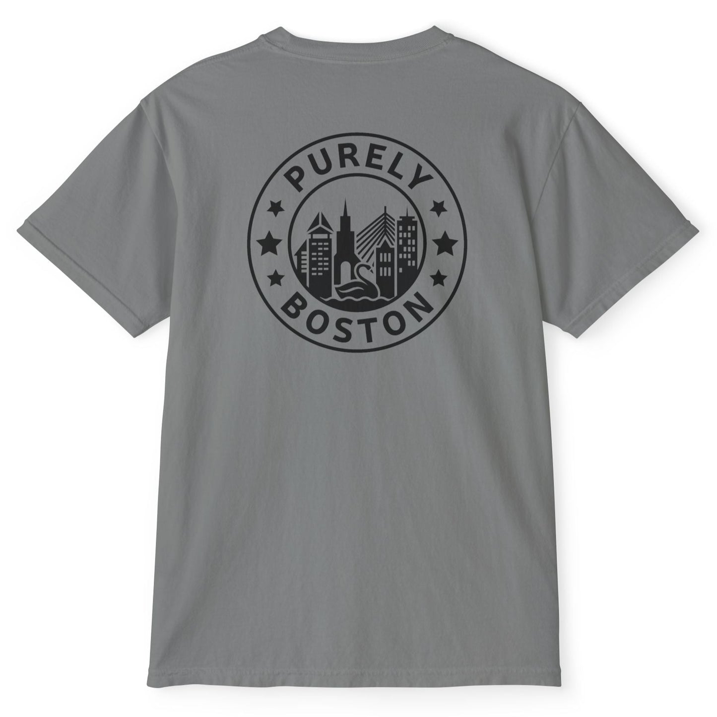 Purely Boston Black Logo Grey Pocket T-Shirt