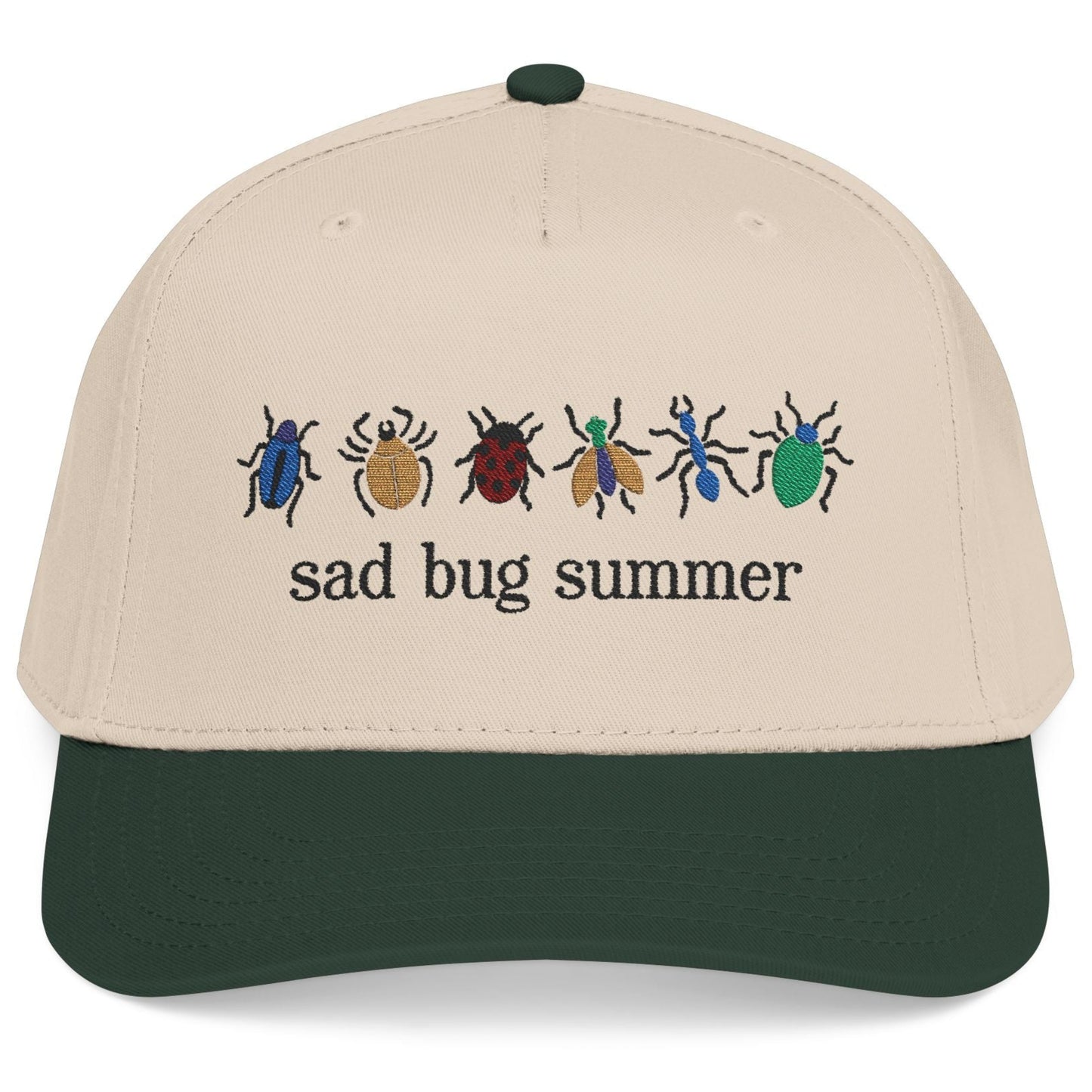 Sad Bug Summer Natural/Green Snapback Hat