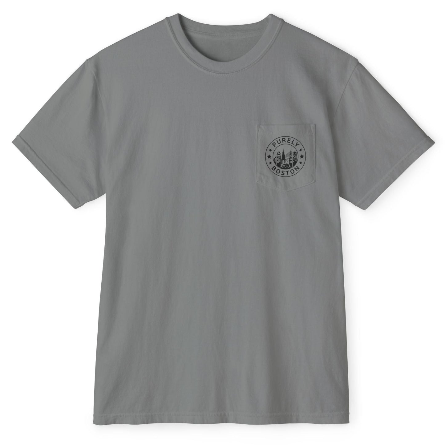 Purely Boston Black Logo Grey Pocket T-Shirt