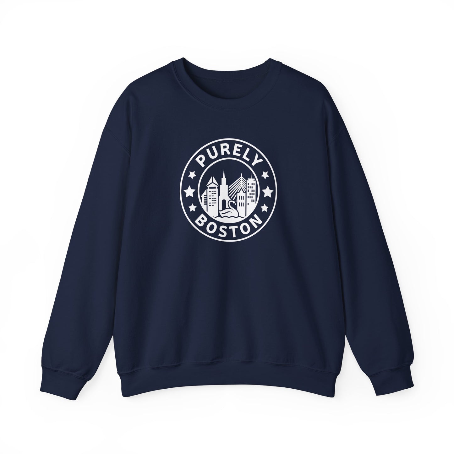 Purely Boston White Logo Crewneck