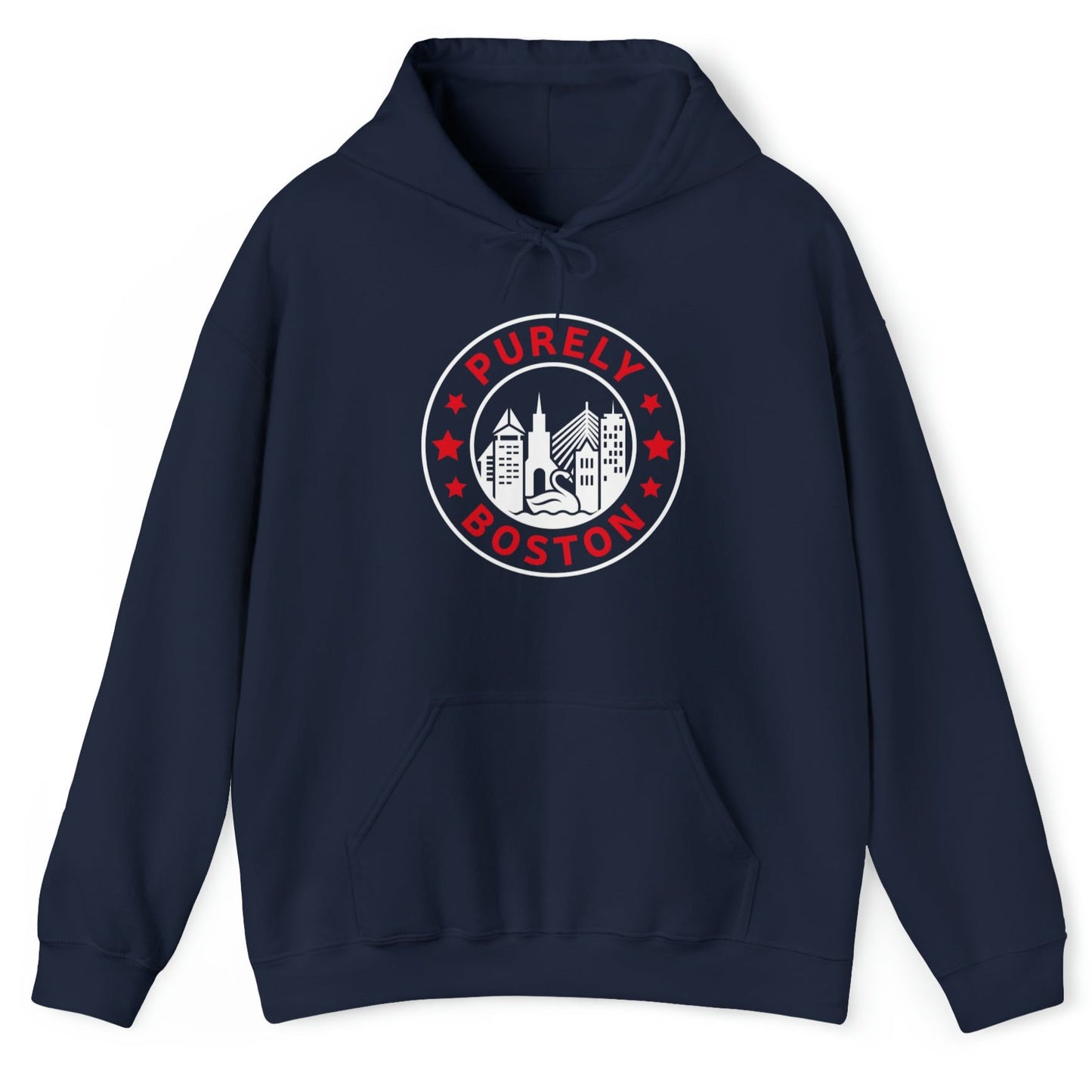 Purely Boston Navy & Red Logo Hoodie