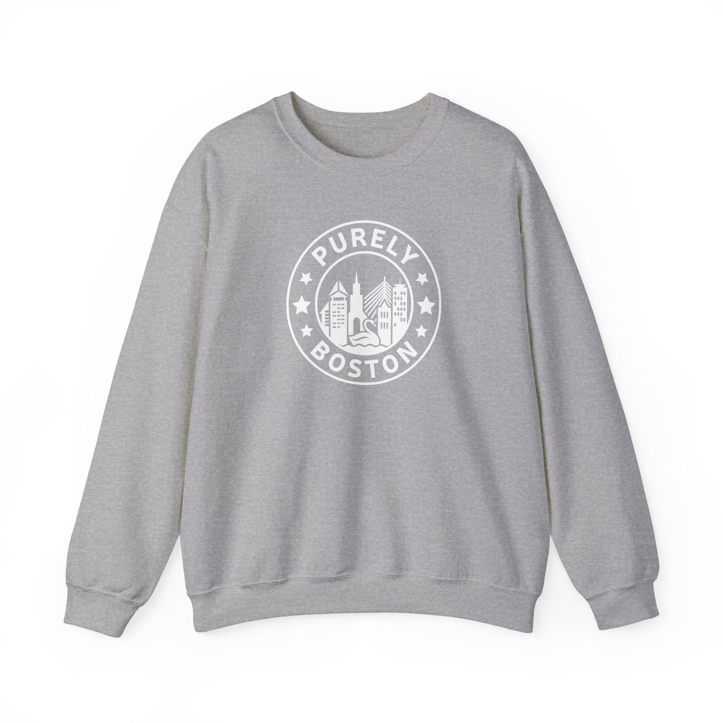 Purely Boston White Logo Crewneck