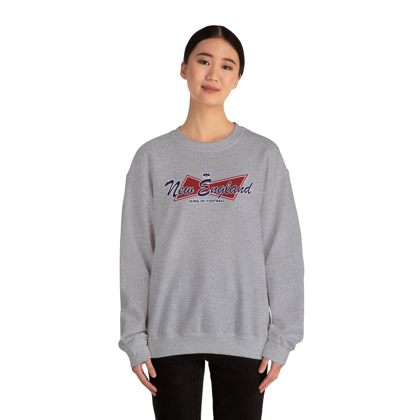 New England King of Football Grey Crewneck