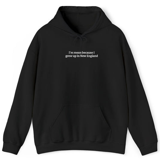 I’m Mean Because I Grew Up In New England Black Hoodie