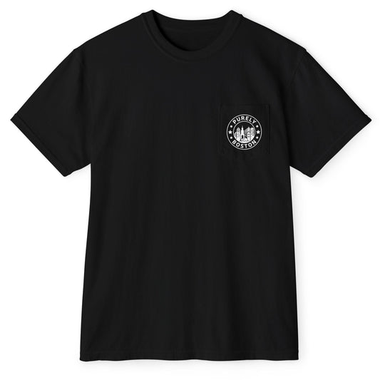 Purely Boston White Logo Black Pocket T-Shirt