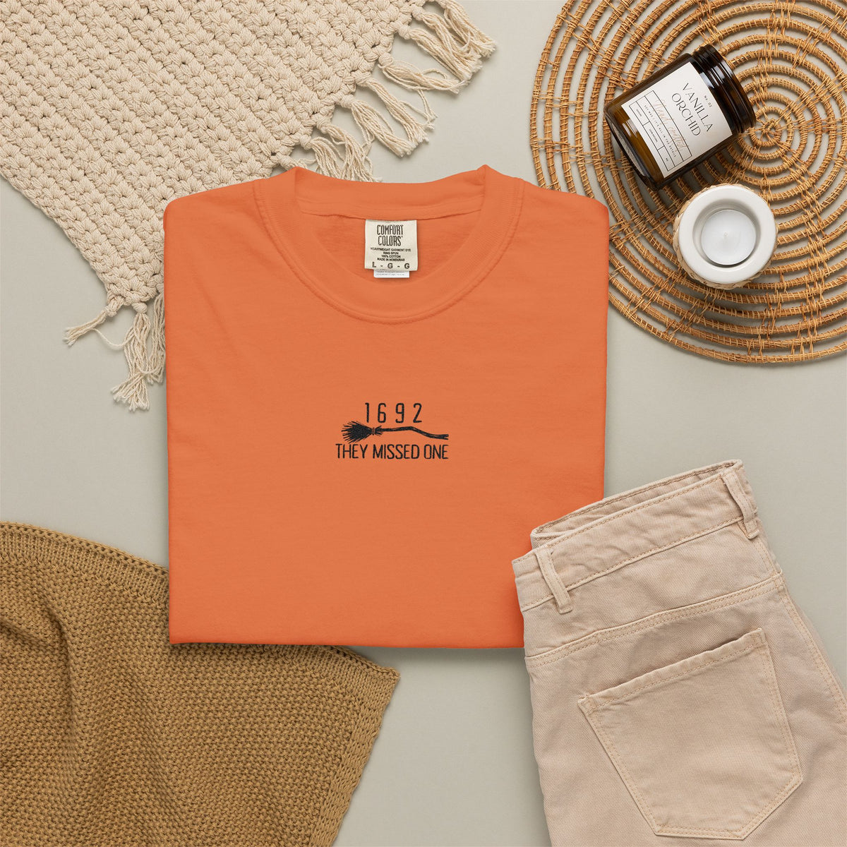 1692 They Missed One Embroidered Orange T-Shirt