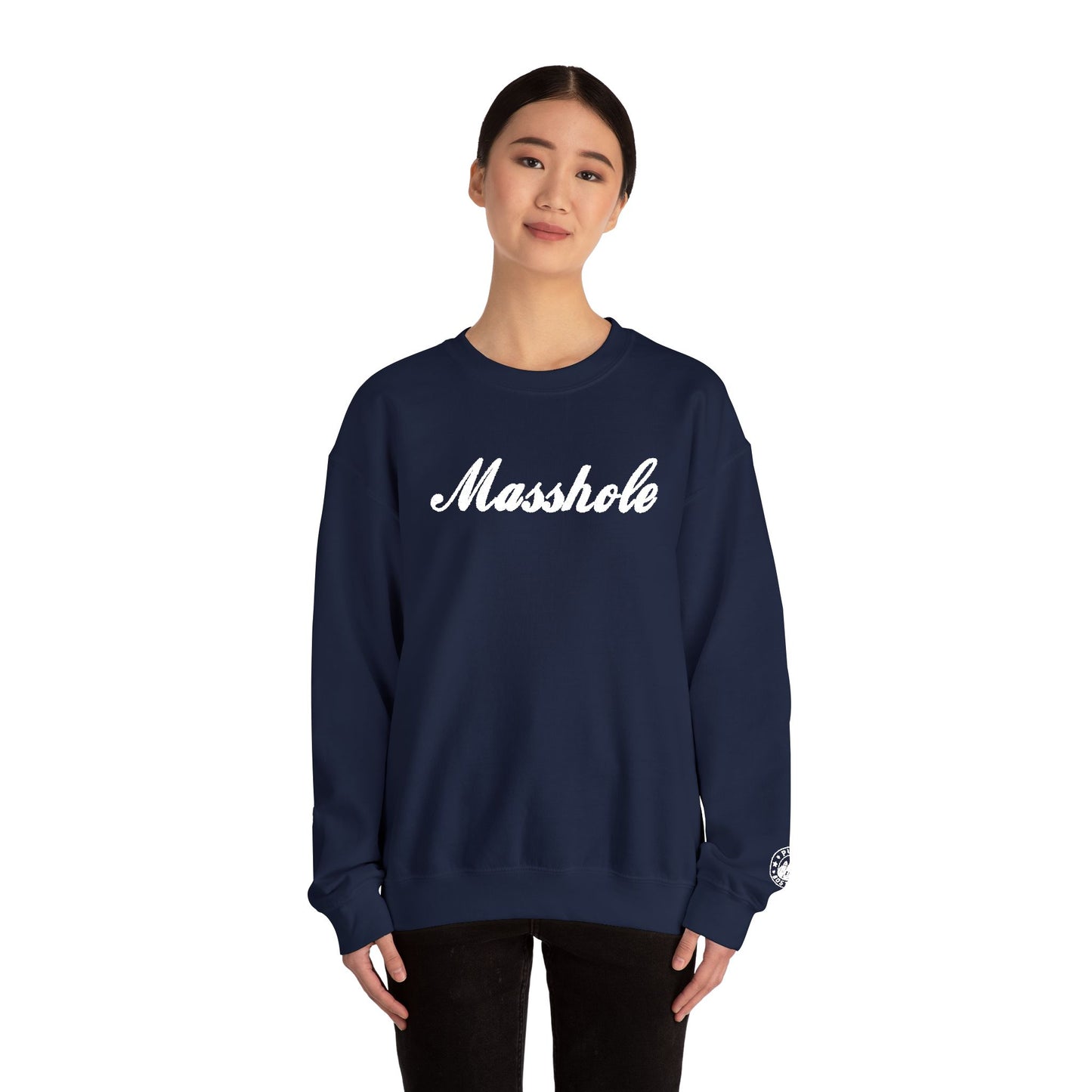 Masshole Embroidered Navy Crewneck