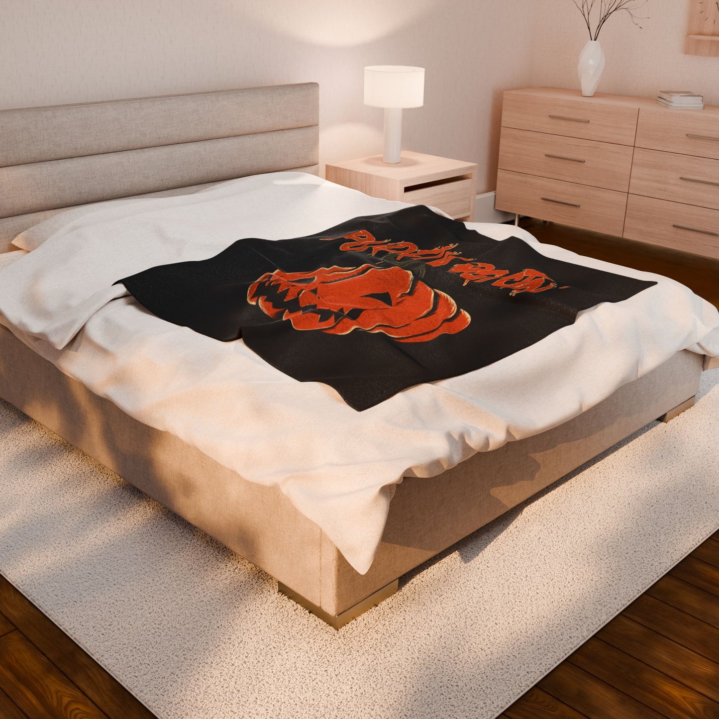 Purely Boston Spooky Pumpkin Blanket