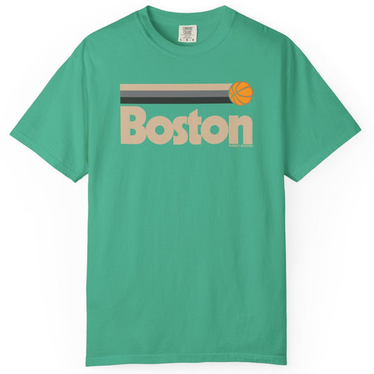 Boston Retro Basketball Green T-Shirt