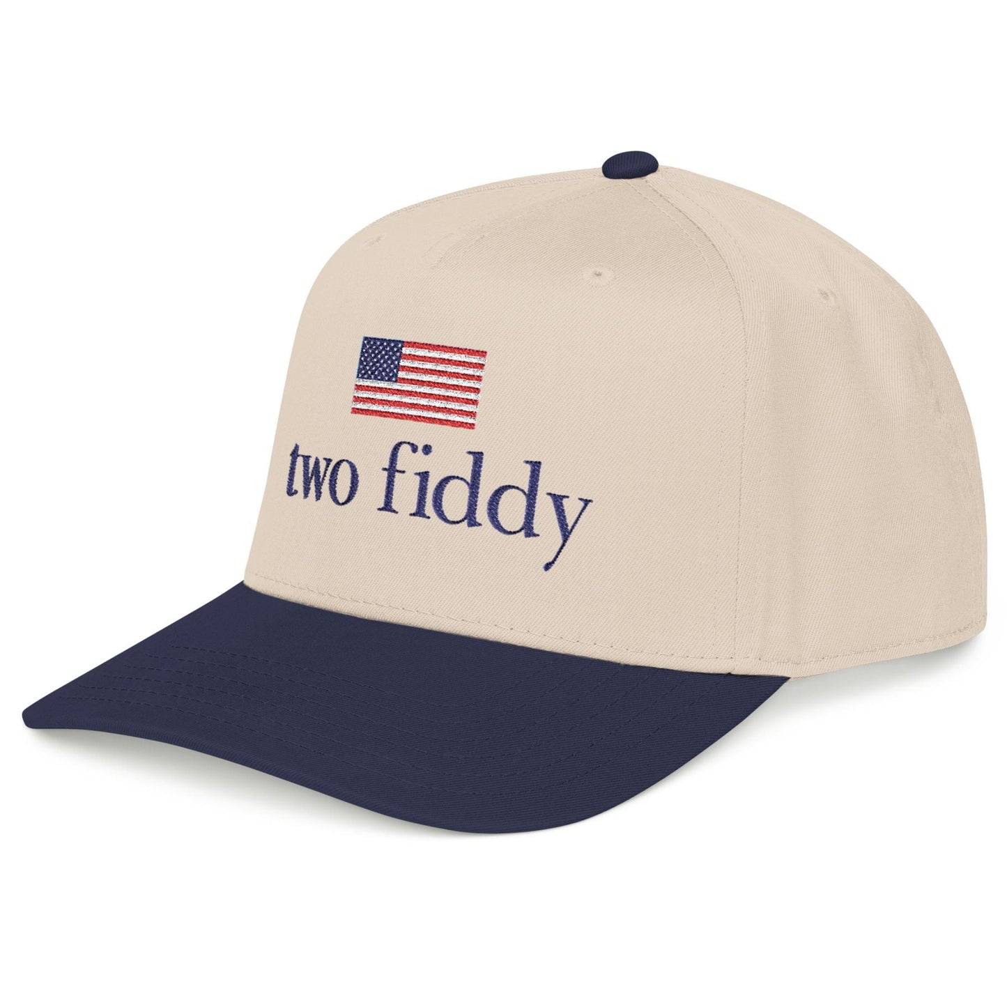 Two Fiddy Natural/Navy Snapback Hat