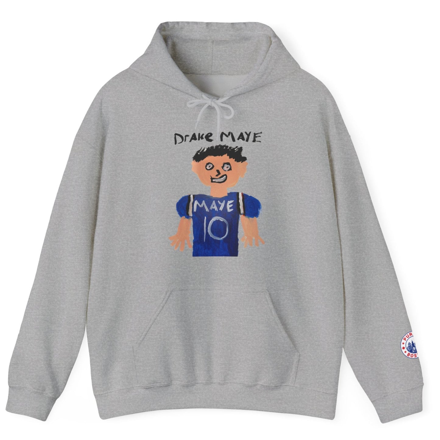 Drake Maye Painting Grey Hoodie
