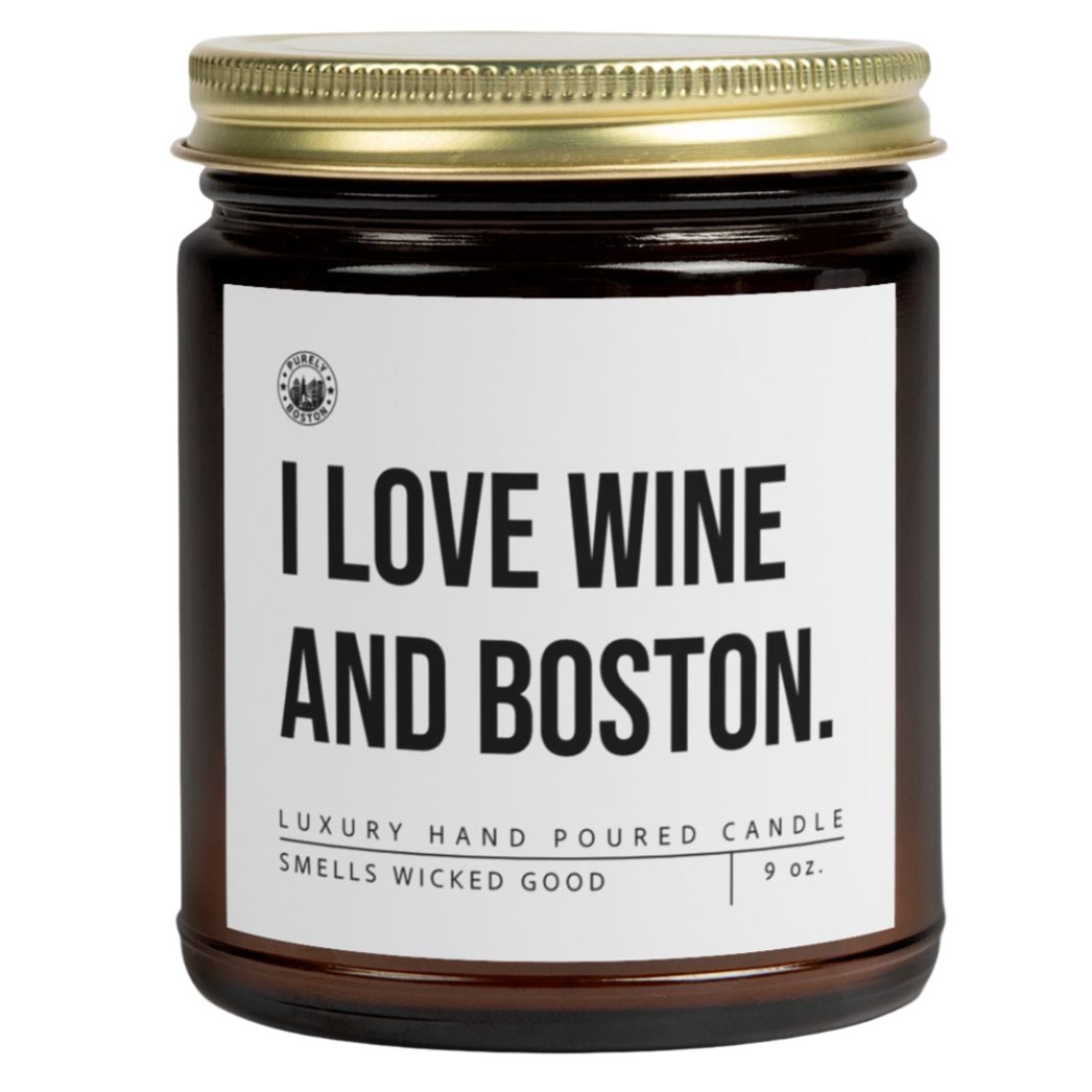 I Love Wine And Boston Candle