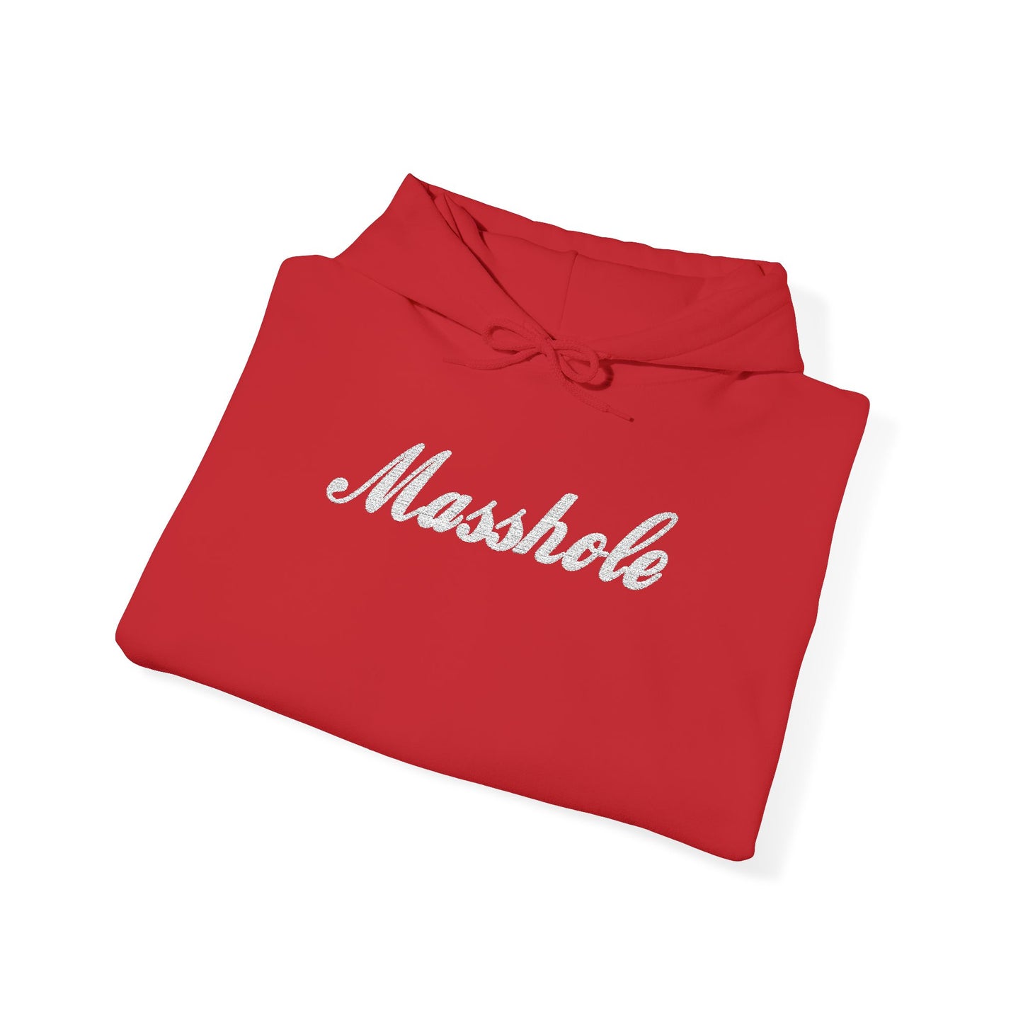 Masshole Embroidered Red Hoodie