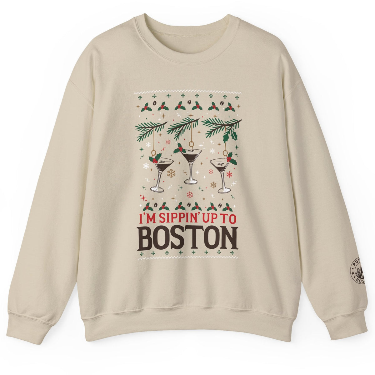 I'm Sippin' Up to Boston Espresso Martini Ugly Sweater – Purely Boston ...