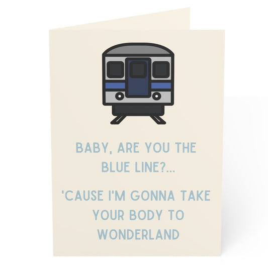 Baby Are You The Blue Line Valentine's Day Card