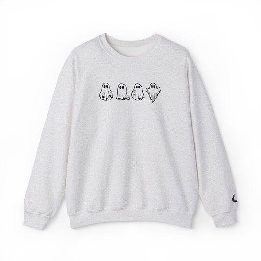 Ghost Embroidered Grey Crewneck Sweatshirt