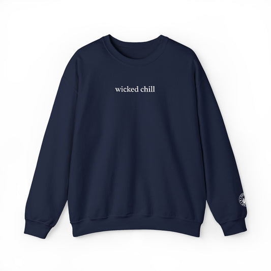 Wicked Chill Embroidered Chocolate Crewneck