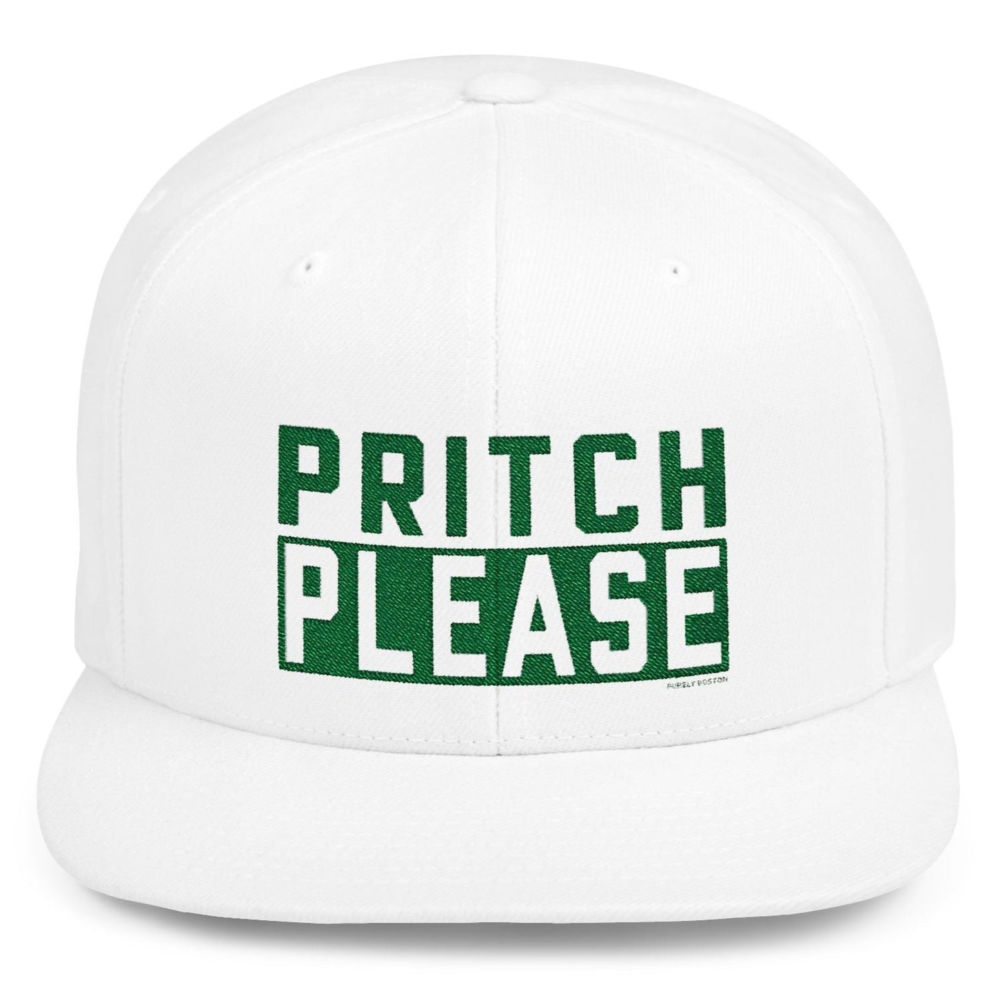 Pritch Please White Snapback Hat