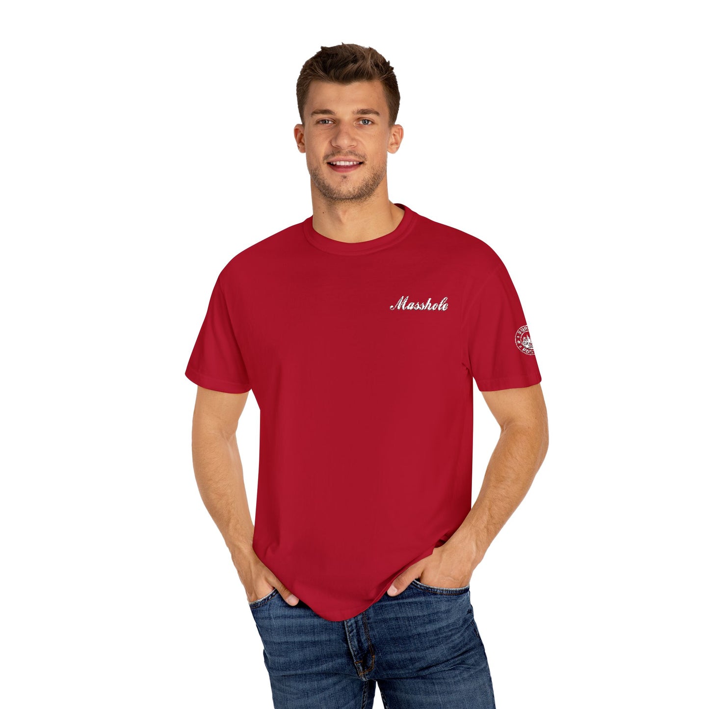 Masshole Embroidered Red T-Shirt