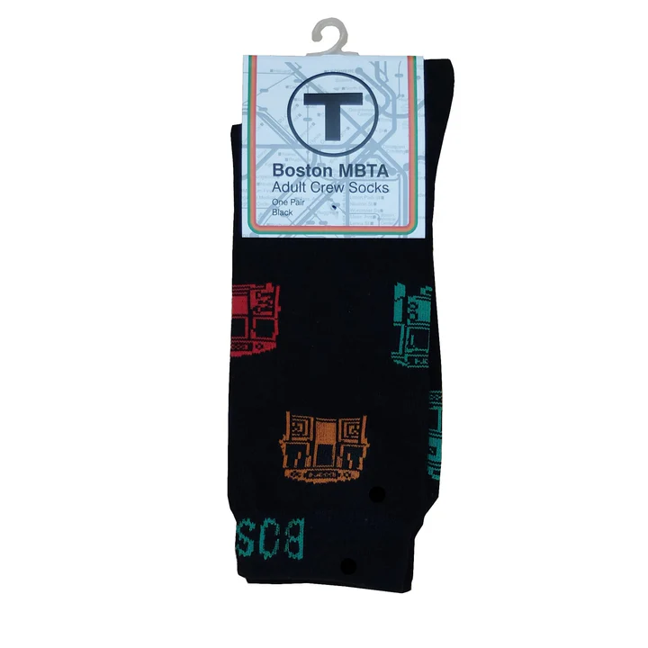 MBTA Boston Black Subway Socks