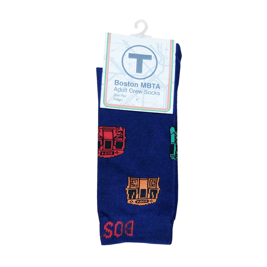 MBTA Boston Blue Subway Socks