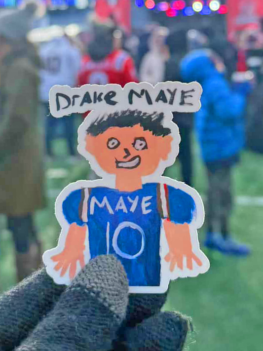 Drake Maye Painting Sticker