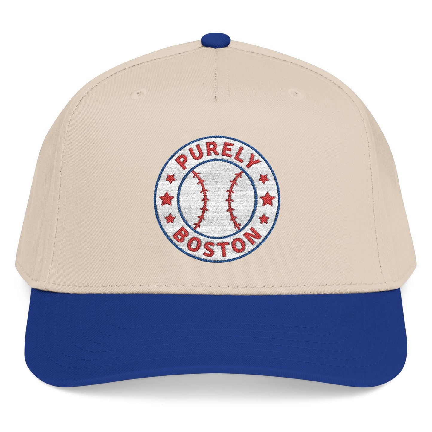 Purely Boston Baseball Logo Natural/Royal Snapback Hat