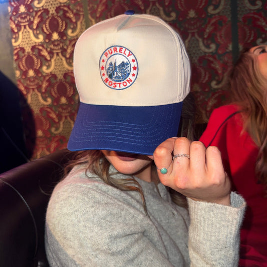 Purely Boston Natural/Royal Snapback Hat