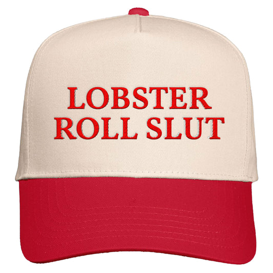 Lobster Roll Slut Natural/Red Snapback Hat